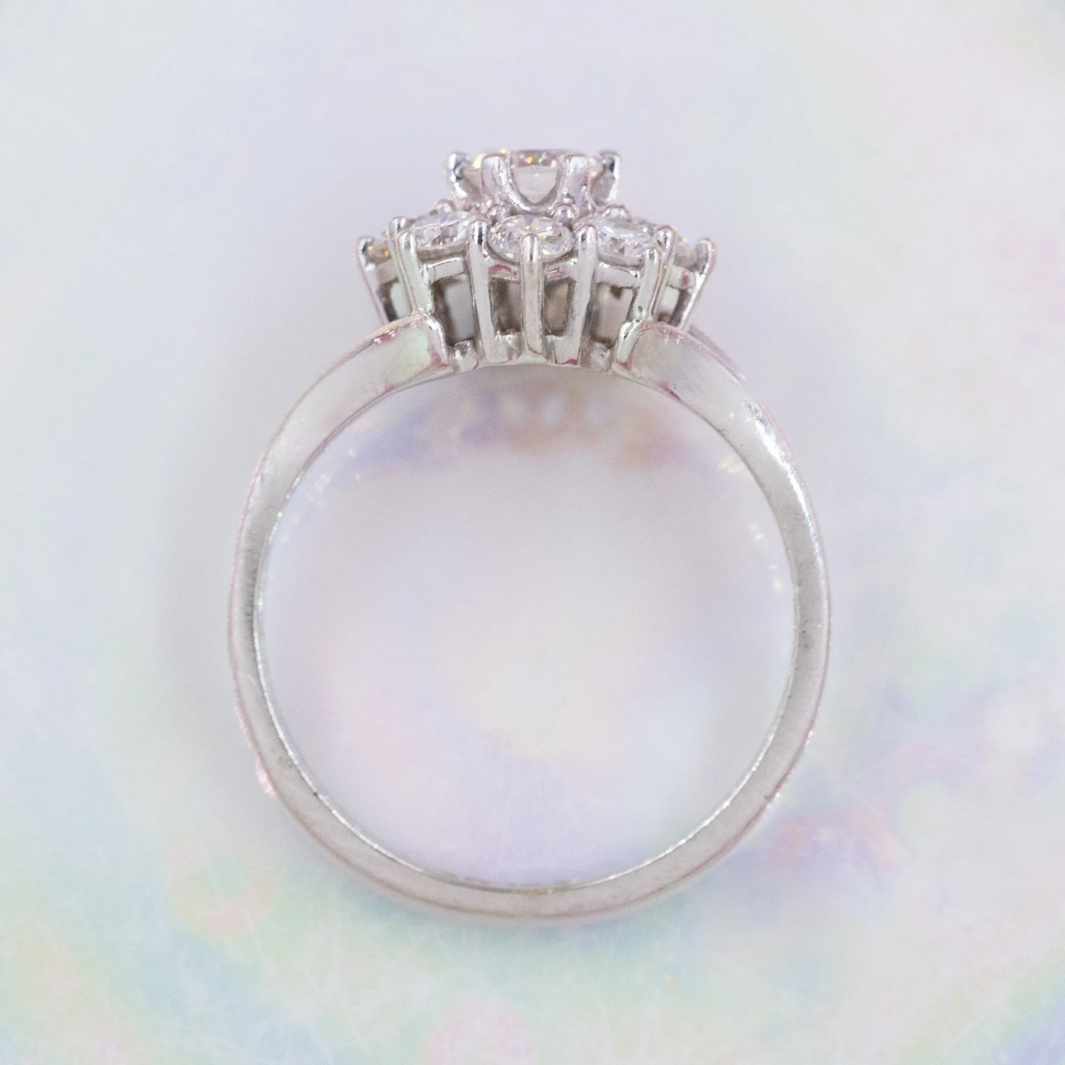 1 Carat Cluster Diamond Ring C. 1950s