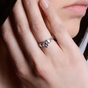 10K Gold Ladies Diamond Claddagh Ring PURCLAD1-10W size 9