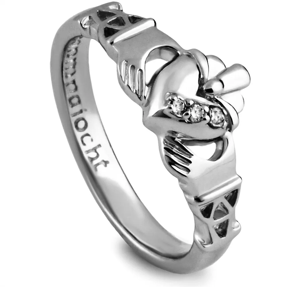 10K Gold Ladies Diamond Claddagh Ring PURCLAD1-10W size 9