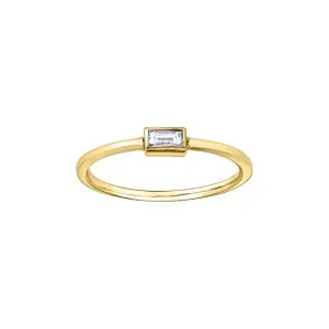 10K Yellow Gold (0.10ct) Baguette Diamond Ring