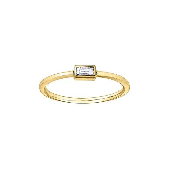 10K Yellow Gold (0.10ct) Baguette Diamond Ring