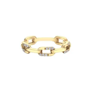 10K Yellow Gold (0.15ct) Diamond Paperclip Band