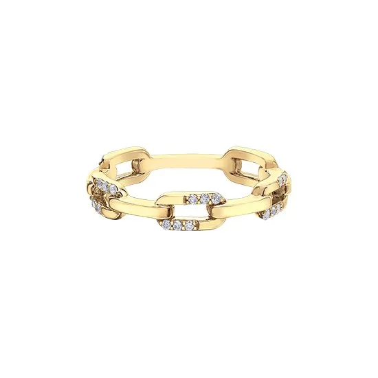 10K Yellow Gold (0.15ct) Diamond Paperclip Band