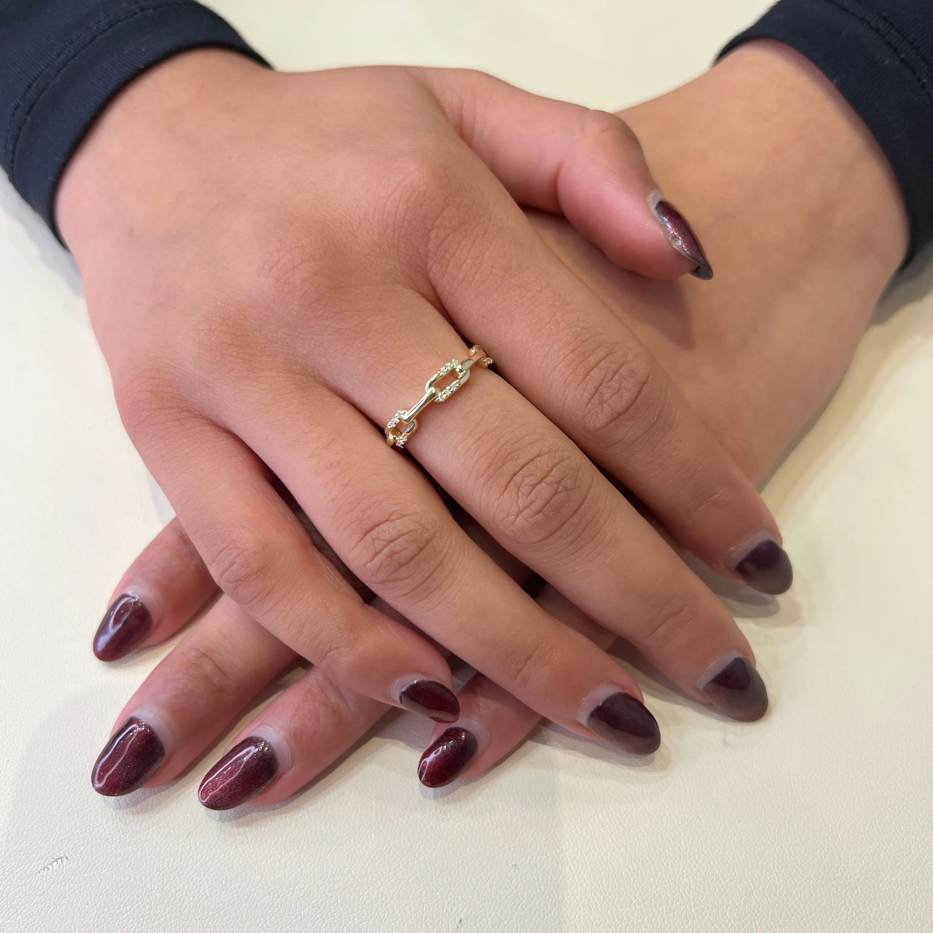 10K Yellow Gold (0.15ct) Diamond Paperclip Band
