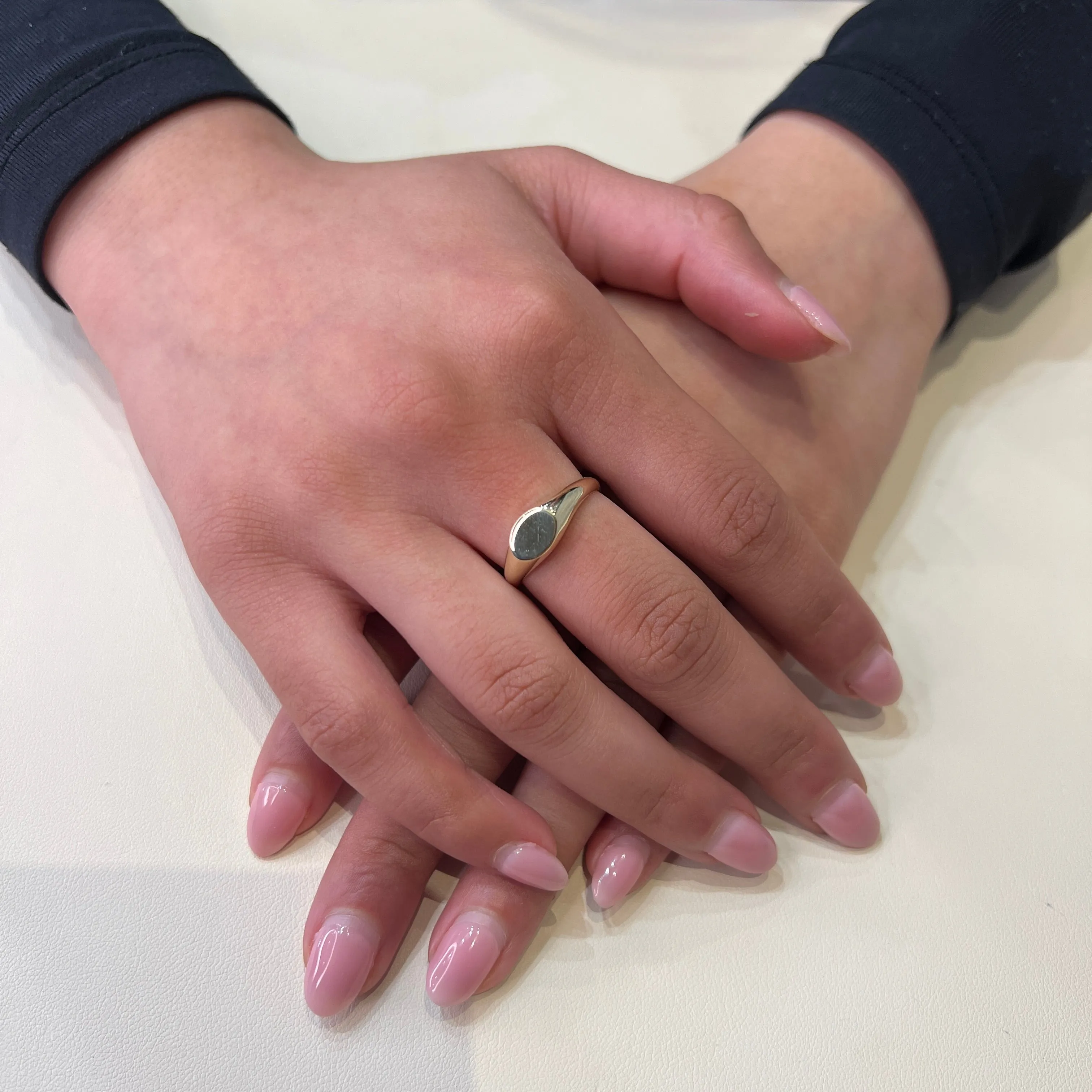 10K Yellow Gold Ladies Oval Signet Ring