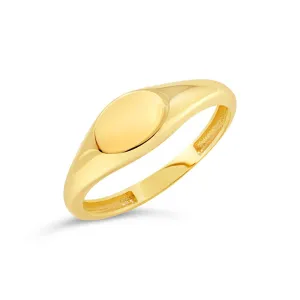 10K Yellow Gold Ladies Oval Signet Ring
