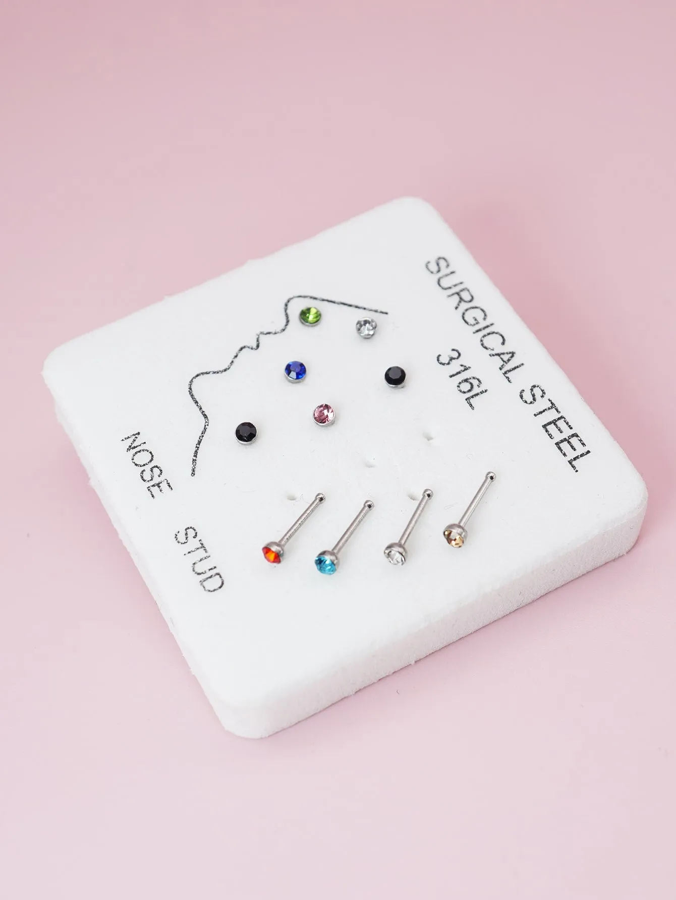 10pcs Rhinestone Decor Nose Stud - Multicolor