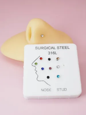 10pcs Rhinestone Decor Nose Stud - Multicolor