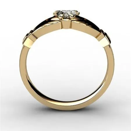 1/4 Carat Diamond Claddagh Engagement Ring YELLOW-ASU2-25