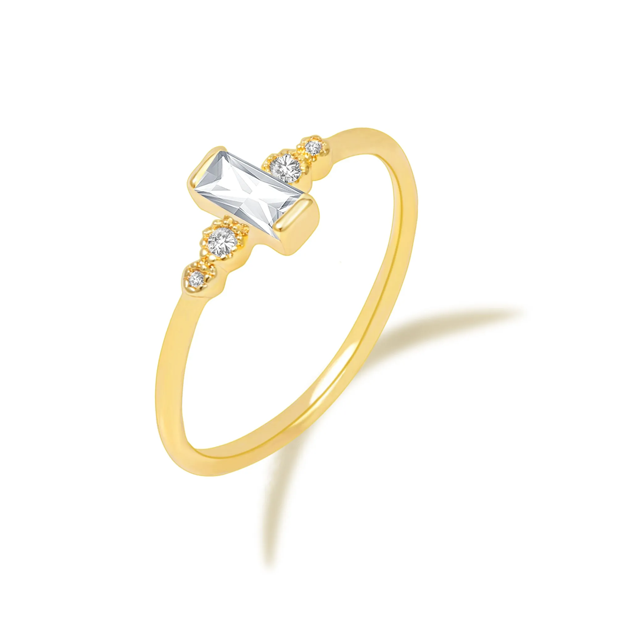 14K Gold Plated Dainty Stacking Rings （Size 7）