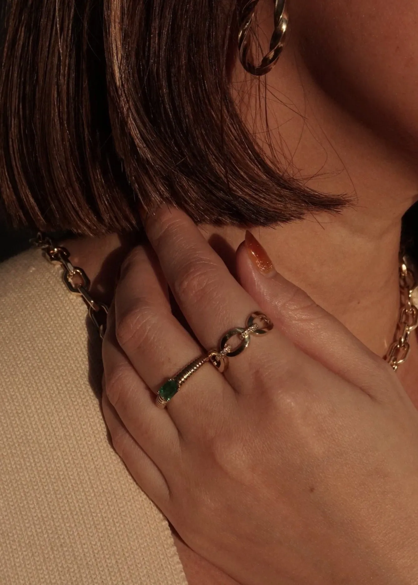 14k Gold Vintage Style Chain Ring