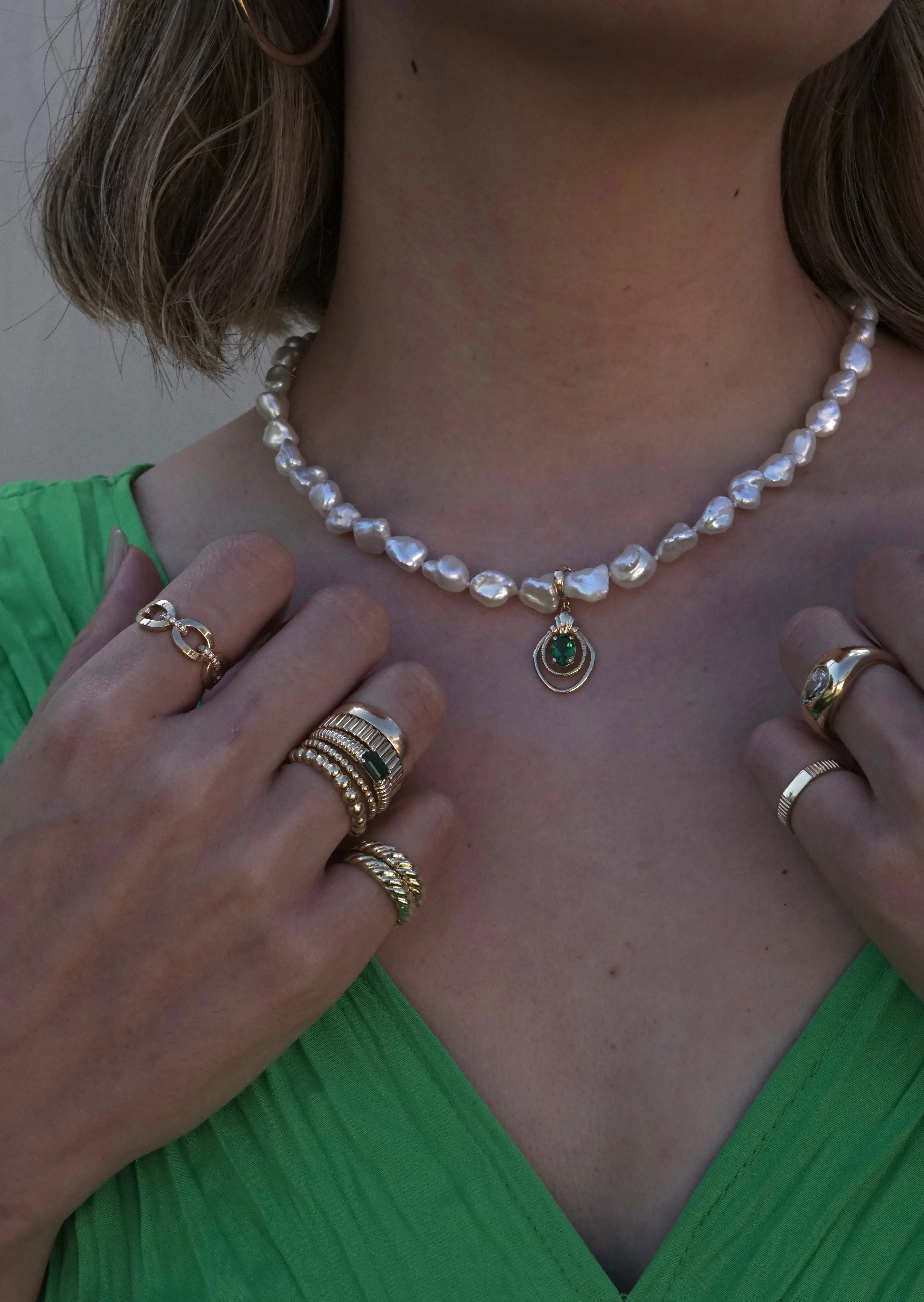 14k Gold Vintage Style Chain Ring