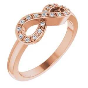 14K Rose 1/10 CTW Diamond Infinity-Inspired Ring