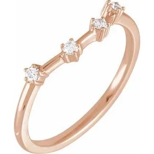 14K Rose 1/10 CTW Natural Diamond Aquarius Constellation Ring