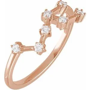 14K Rose 1/5 CTW Natural Diamond Leo Constellation Ring