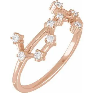 14K Rose 1/5 CTW Natural Diamond Scorpio Constellation Ring