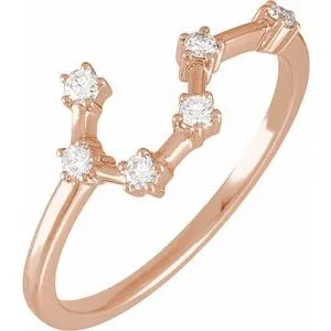 14K Rose 1/6 CTW Natural Diamond Taurus Constellation Ring