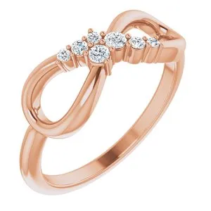 14K Rose 1/8 CTW Diamond Infinity-Inspired Ring