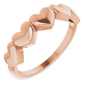 14K Rose Heart Ring