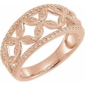 14K Rose Leaf Ring