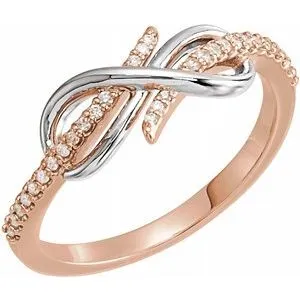 14K Rose/White 1/10 CTW Diamond Infinity-Inspired Ring