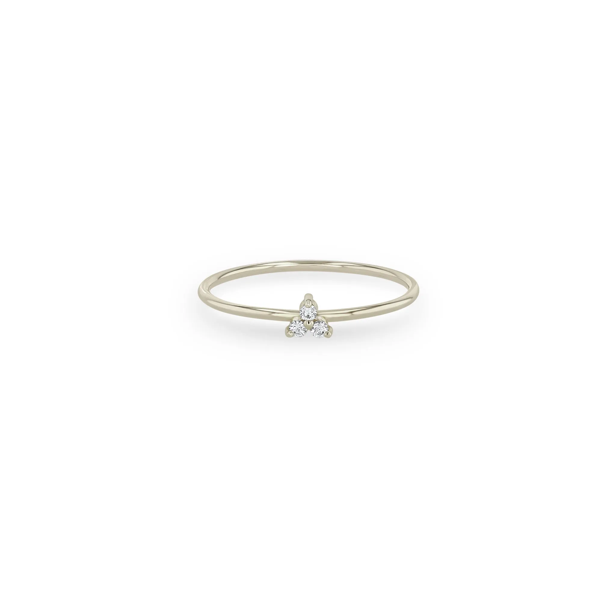 14k Tiny Prong Diamond Trio Ring