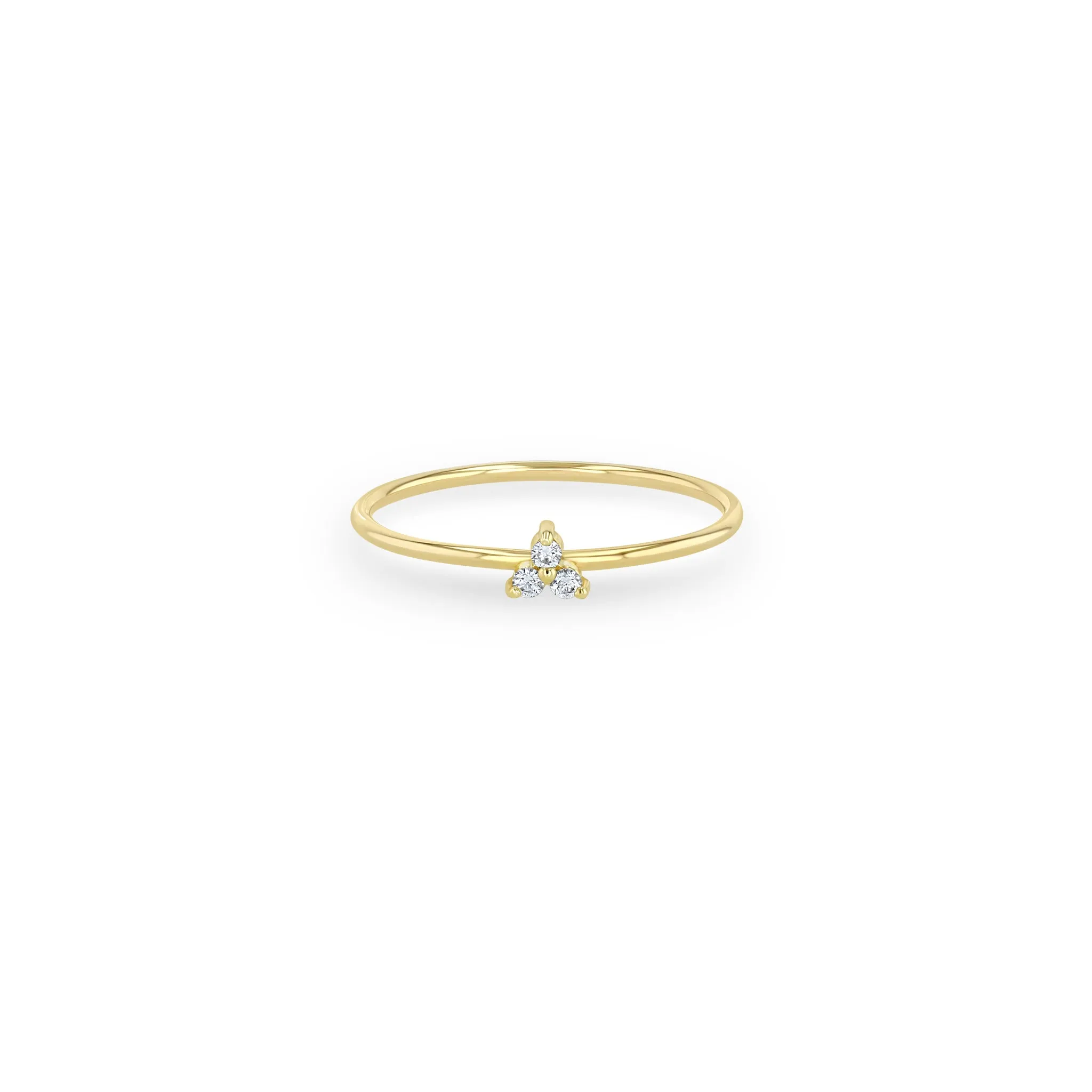 14k Tiny Prong Diamond Trio Ring