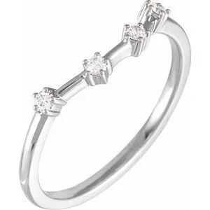 14K White 1/10 CTW Natural Diamond Aquarius Constellation Ring