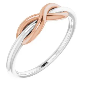 14K White & Rose Infinity-Style Ring