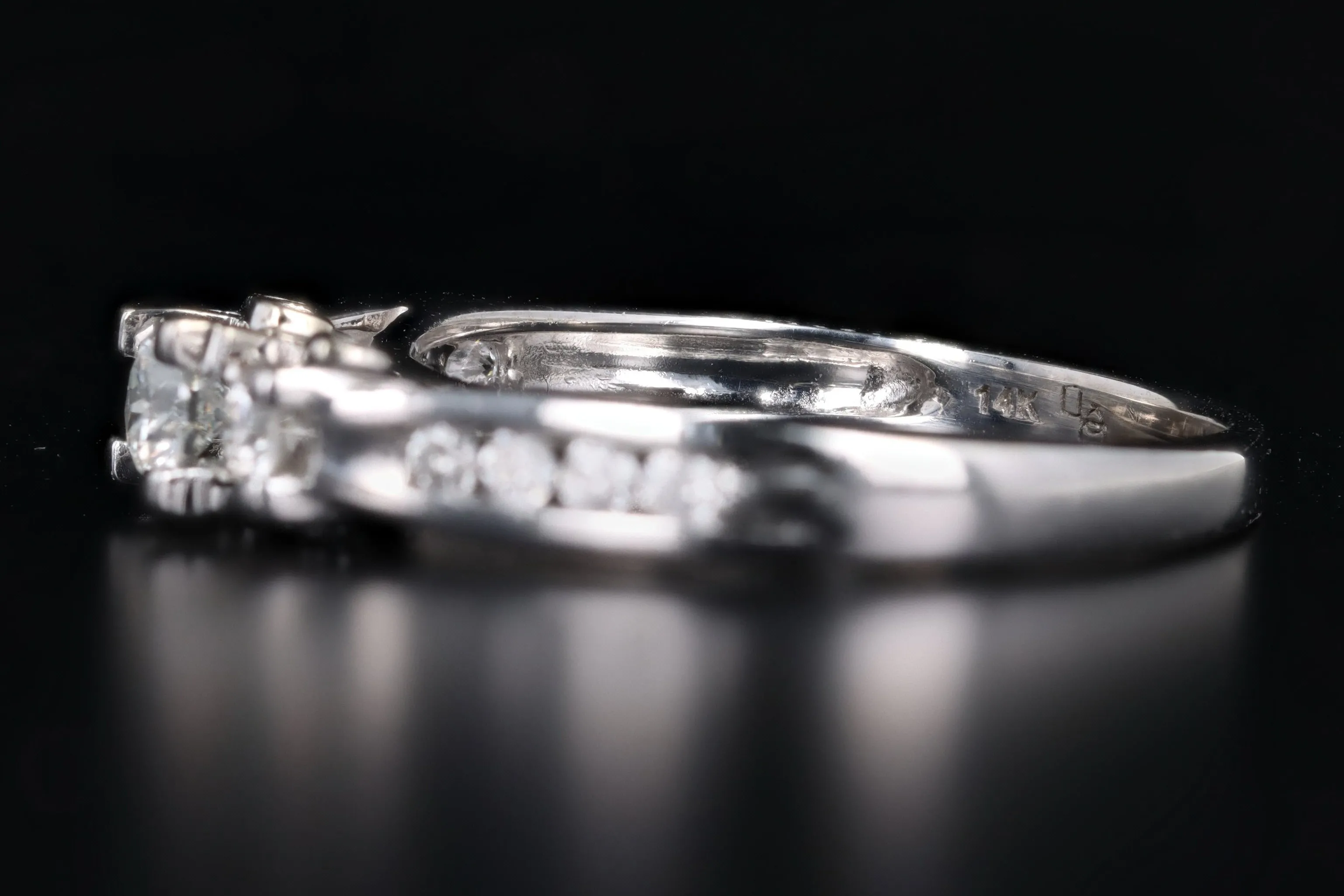 14K White Gold 0.35 Carat Total Weight Round Brilliant Cut Diamond Engagement Ring