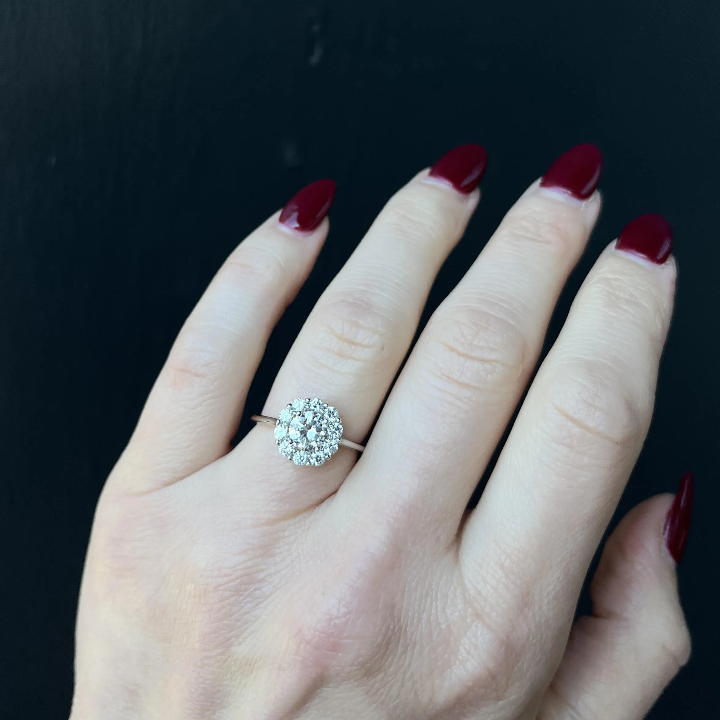 14K White Gold 0.89 Carat Diamond Engagement Ring