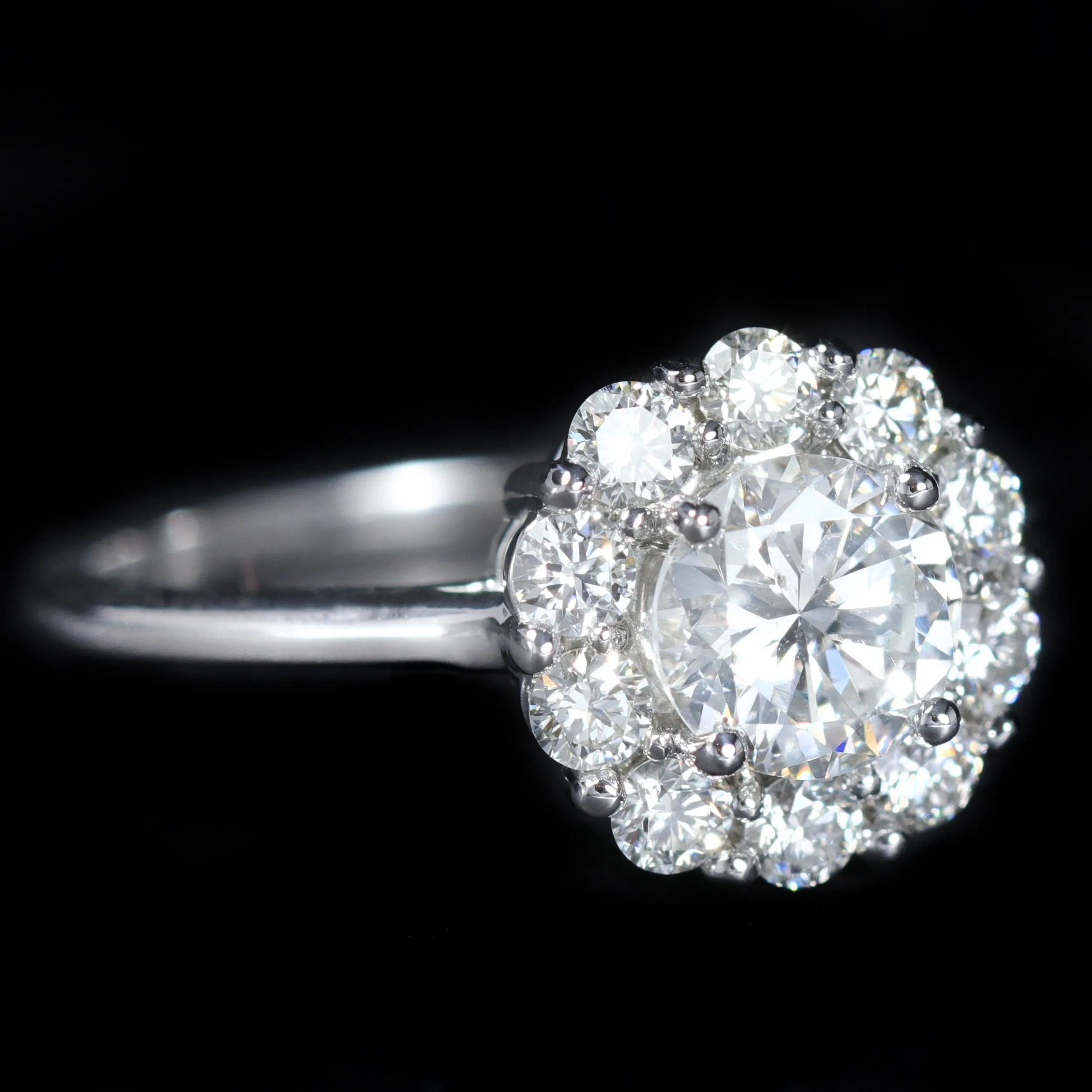 14K White Gold 0.89 Carat Diamond Engagement Ring