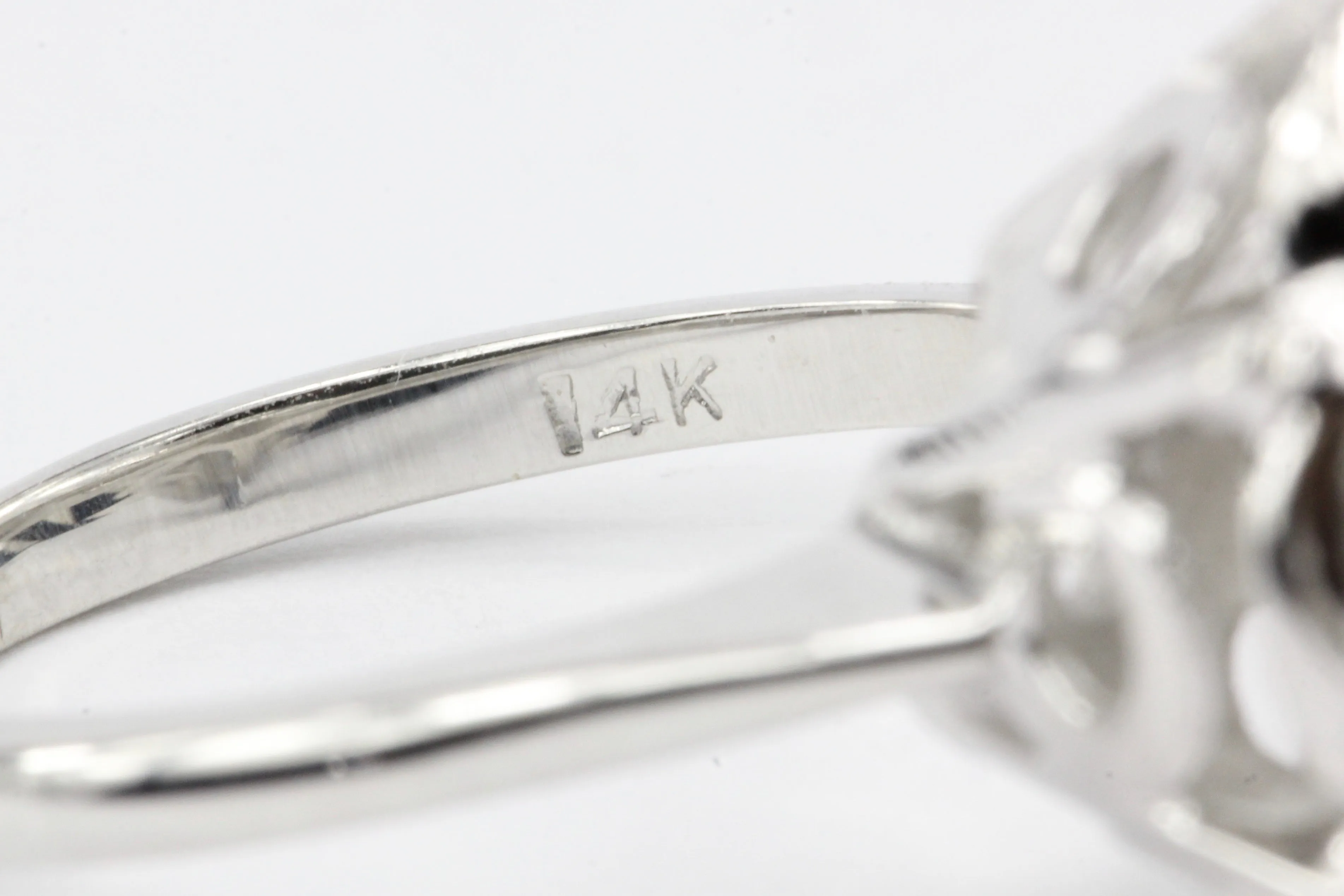 14K White Gold 1.5 CTW Diamond Flower Cluster Ring
