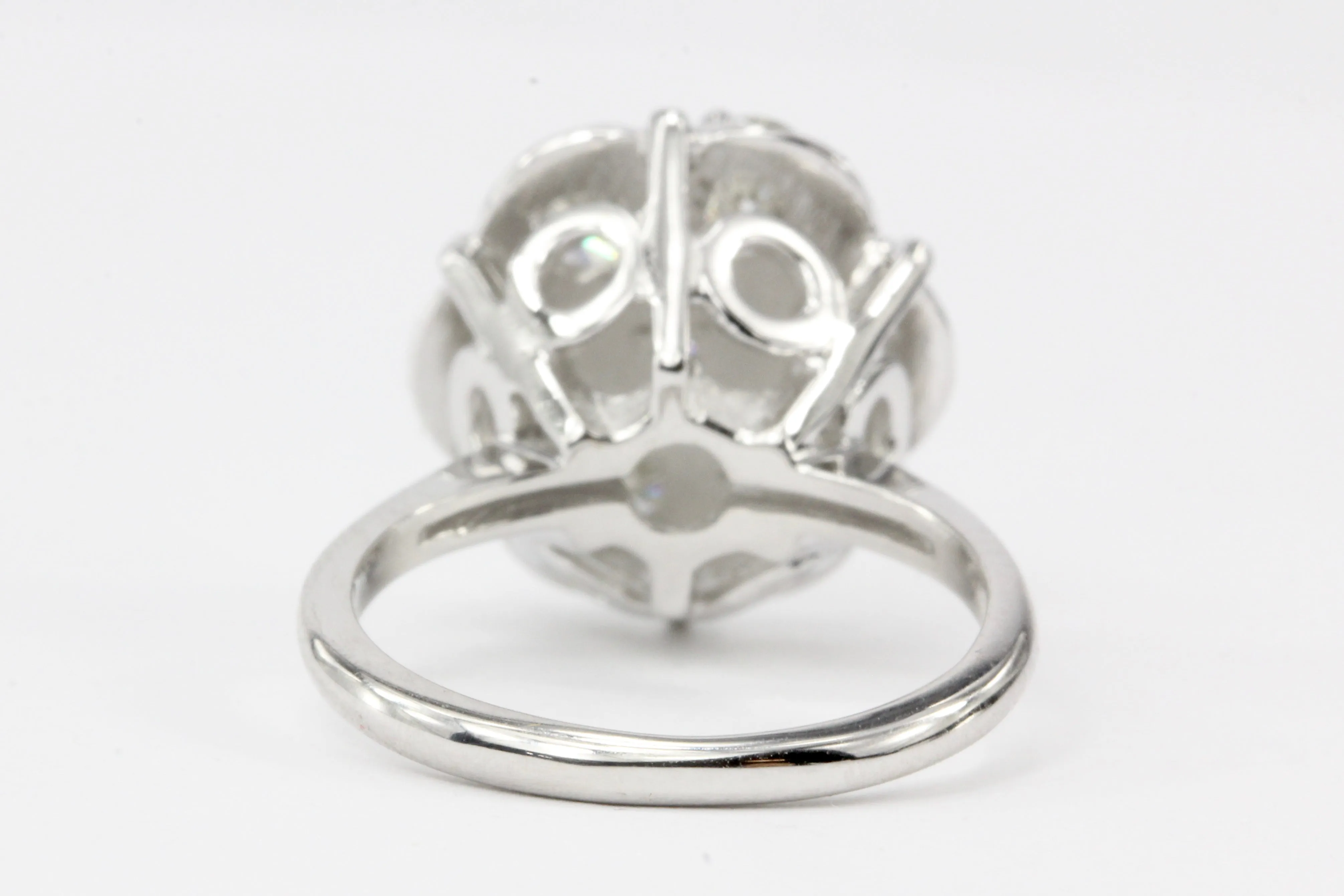 14K White Gold 1.5 CTW Diamond Flower Cluster Ring