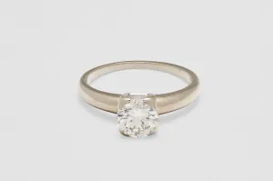 14k White Gold Solitaire Ring