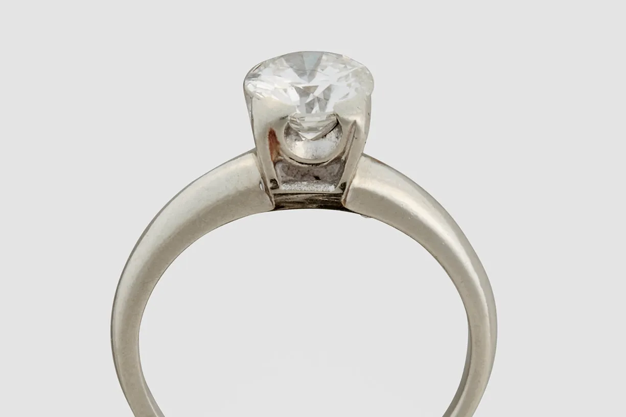 14k White Gold Solitaire Ring