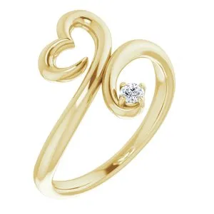 14K Yellow .06 CTW Diamond Heart Ring