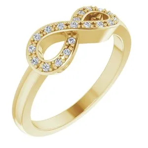 14K Yellow 1/10 CTW Diamond Infinity-Inspired Ring
