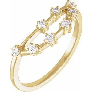 14K Yellow 1/5 CTW Natural Diamond Capricorn Constellation Ring