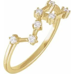 14K Yellow 1/5 CTW Natural Diamond Leo Constellation Ring