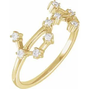 14K Yellow 1/5 CTW Natural Diamond Scorpio Constellation Ring