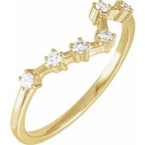 14K Yellow 1/6 CTW Natural Diamond Pisces Constellation Ring