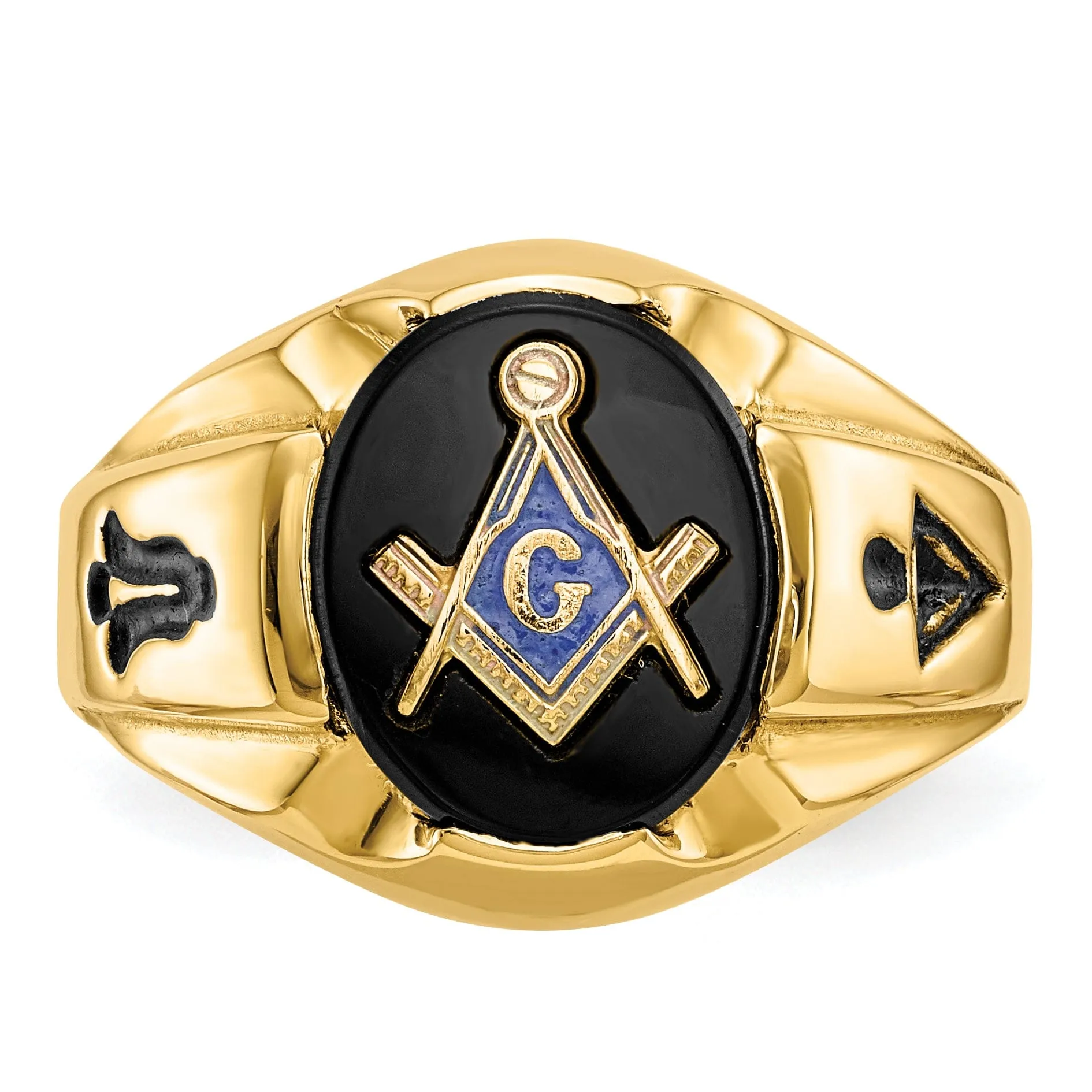 14k Yellow Gold Men's Masonic Ring