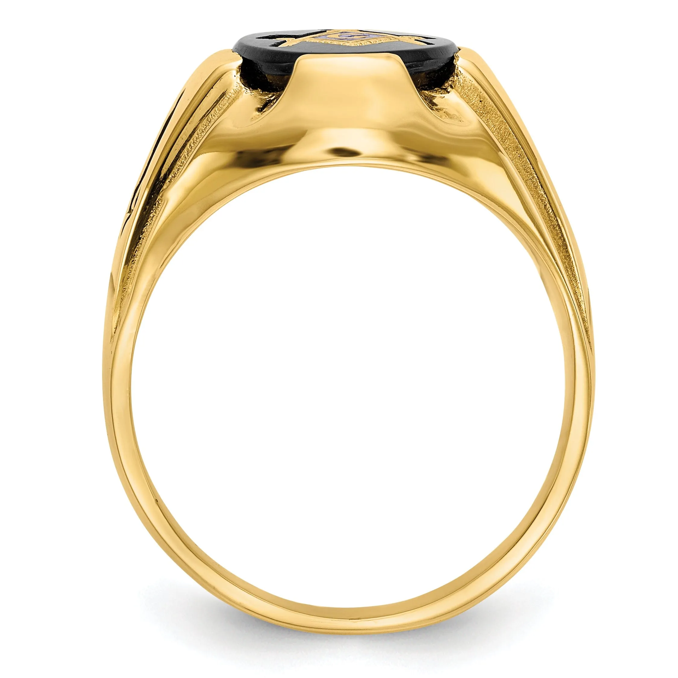 14k Yellow Gold Men's Masonic Ring