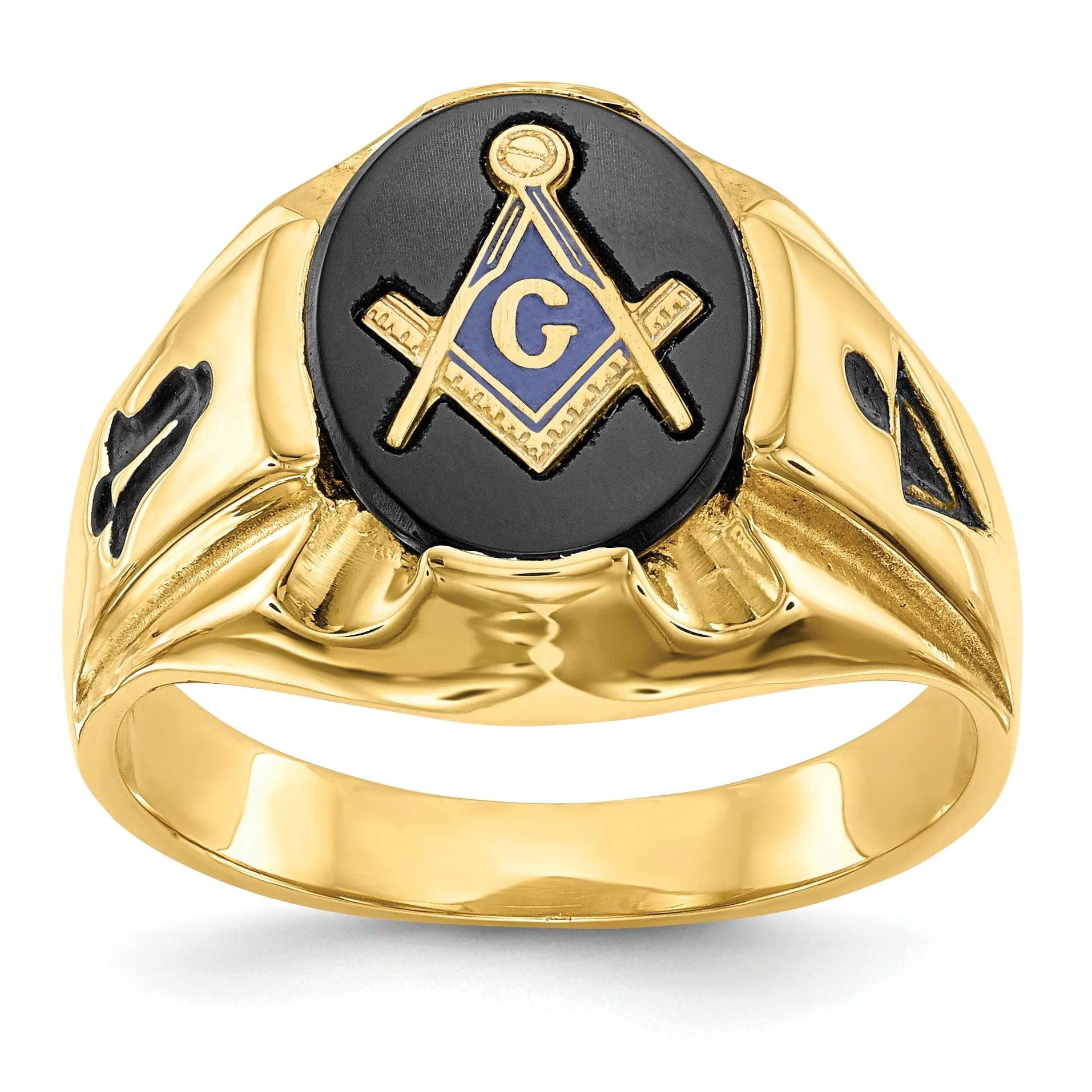 14k Yellow Gold Men's Masonic Ring
