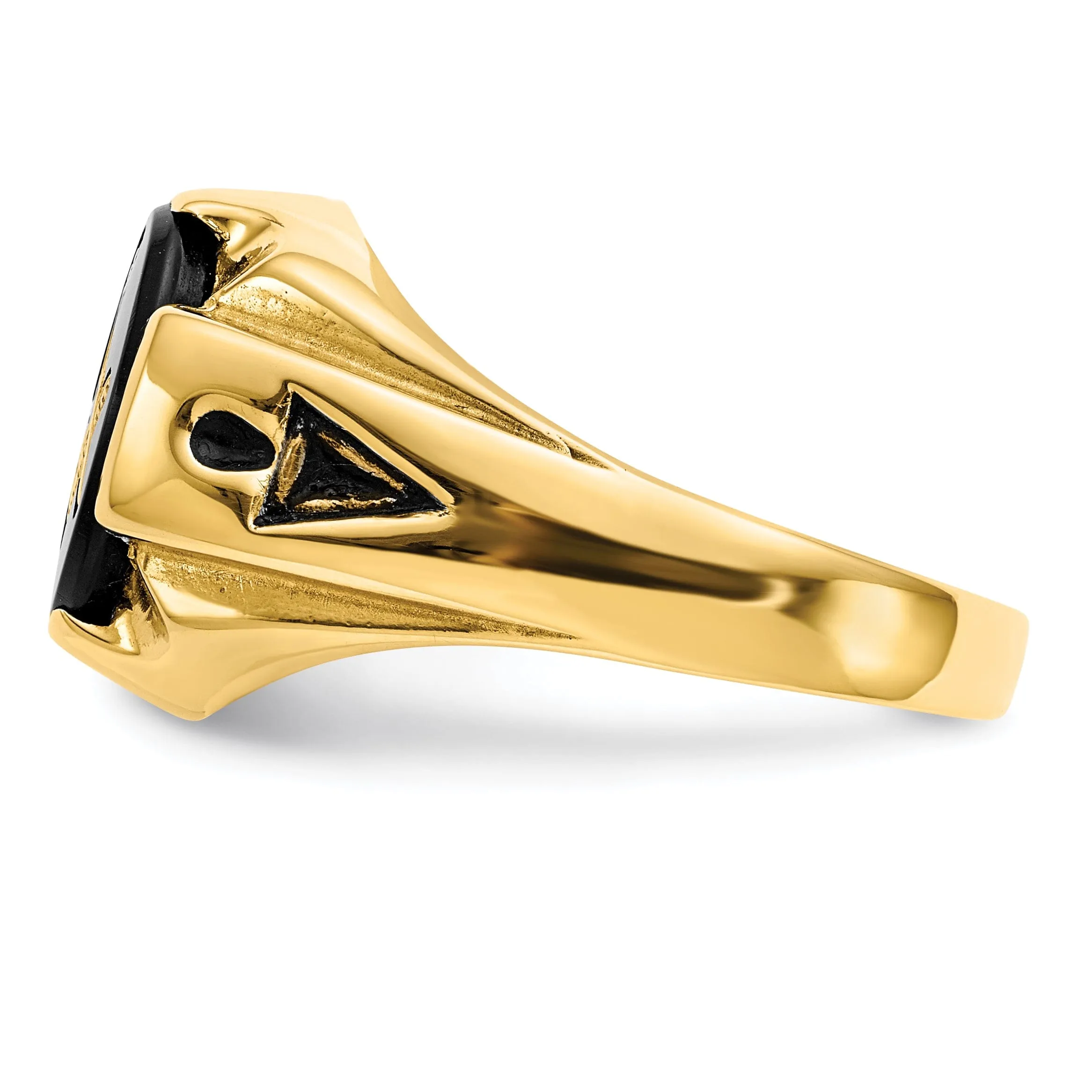 14k Yellow Gold Men's Masonic Ring