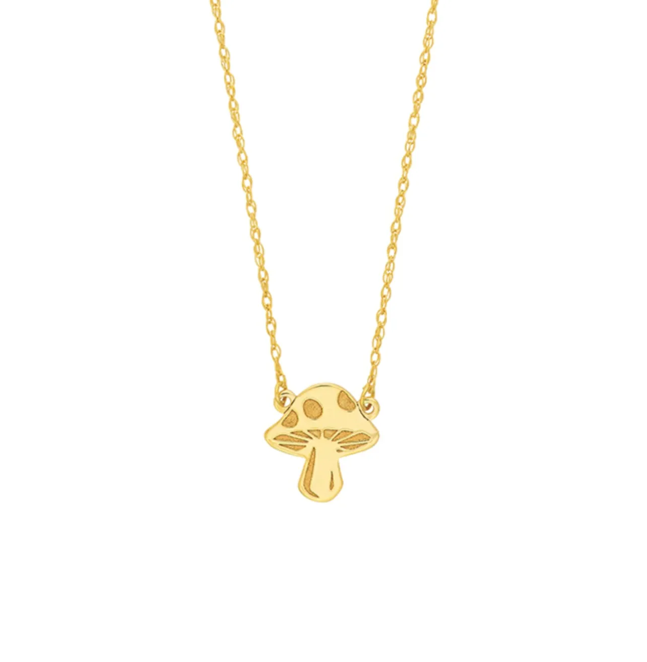 14K Yellow Gold Mushroom Pendant
