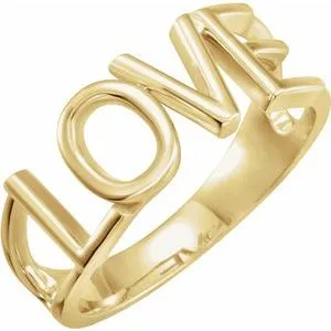 14K Yellow Love Ring