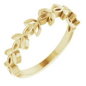 14K Yellow Stackable Marquise Design Ring
