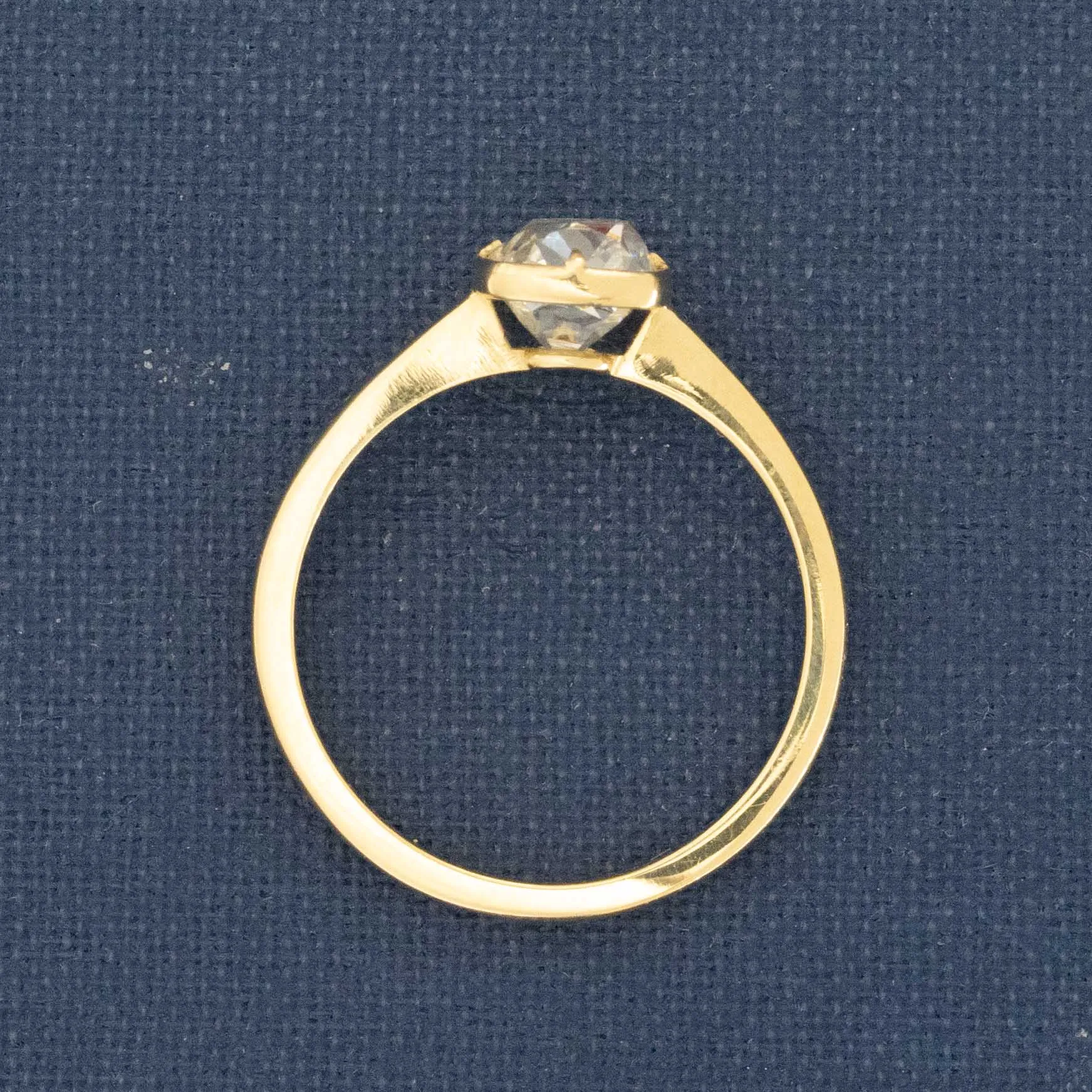 1.54ct Cushion Cut Diamond Bezel Solitaire, GIA